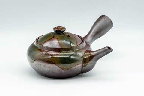 Tezumi — Japanese Kyusu - Ash Glazed Banko-yaki Teapot - 225ml — three-quarter view