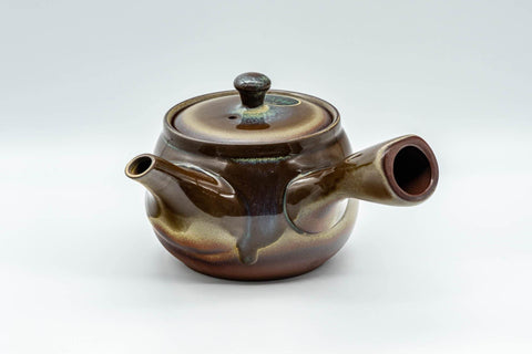 Japanese Kyusu - Brown and Blue Drip-Glazed Teapot - 400ml - Tezumi