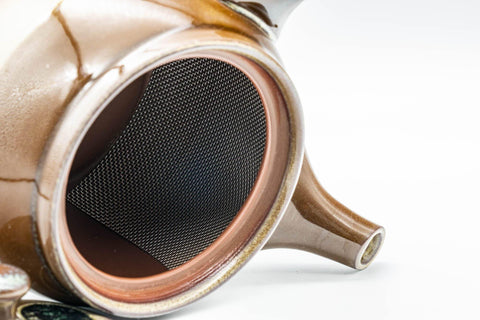 Japanese Kyusu - Brown and Blue Drip-Glazed Teapot - 400ml - Tezumi