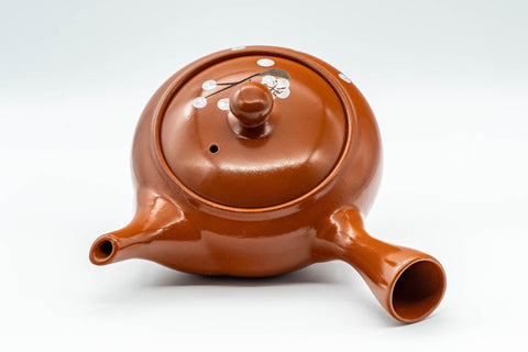 Japanese Kyusu - Engraved Plum Blossoms Tokoname-yaki Teapot - 350ml - Tezumi