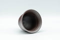 Japanese Teacups - Set of 4 Banko-yaki Senchawan - top-down view showing the dark interior