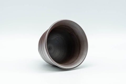 Japanese Teacups - Set of 4 Banko-yaki Senchawan - top-down view showing the dark interior