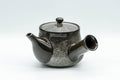 Japanese Tea Set - Yokoishi Gagyu Musashino Kyusu with 5 Yunomi - three-quarter view of the teapot with its lid