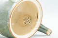 Tezumi — Japanese Tea Set - Green Drip-Glazed Debeso Kyusu Teapot with 5 Yunomi Teacups — the teapot and cups arranged together