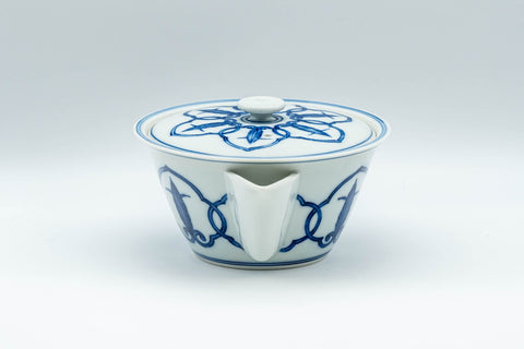 Japanese Tea Set - Arita-yaki Porcelain Debeso Houhin Teapot with 2 Asagao-gata Senchawan Teacups