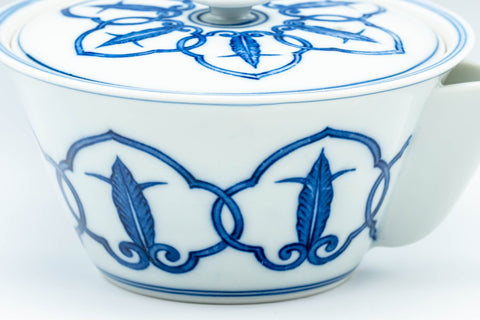 Japanese Tea Set - Arita-yaki Porcelain Debeso Houhin Teapot with 2 Asagao-gata Senchawan Teacups