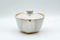 Tezumi — Japanese Tea Set - 赤膚山 Akiyama Kiln - Houhin Teapot and Katakuchi Water Cooler — the teapot in three-quarter view