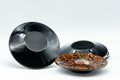 Japanese Chataku - Set of 5 唐塗 Kara-nuri Urushi Lacquer Tea Saucers - Tezumi