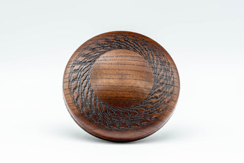 Tezumi — Japanese Incense Kogo - 欅 Keyaki Wooden Container 香合 - 90ml — tipped to show the interior