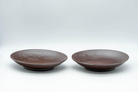 Japanese Chataku - Pair of Banko-yaki Tea Saucers - Tezumi