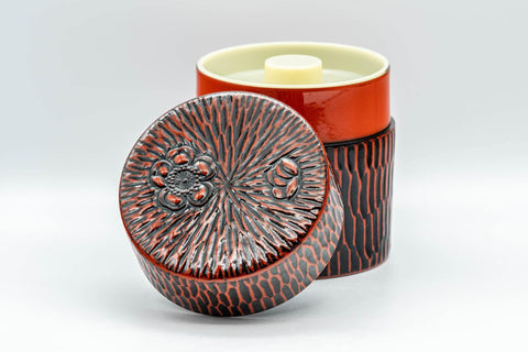 Japanese Chazutsu - Textured Lacquer Tea Canister - 300ml - Tezumi