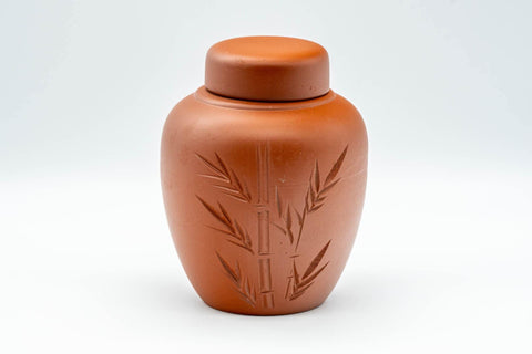 Japanese Chatsubo - 茶壺 Bamboo Red Shudei Tokoname-yaki Tea Jar - 400ml - Tezumi