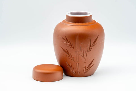 Japanese Chatsubo - 茶壺 Bamboo Red Shudei Tokoname-yaki Tea Jar - 400ml - Tezumi