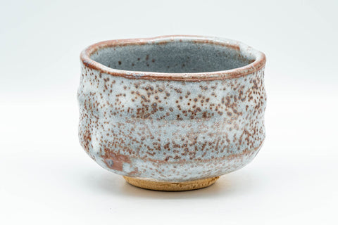 Japanese Matcha Bowl - Tall Yuzuhada Shino Glazed Hantsutsu-gata Chawan - 500ml