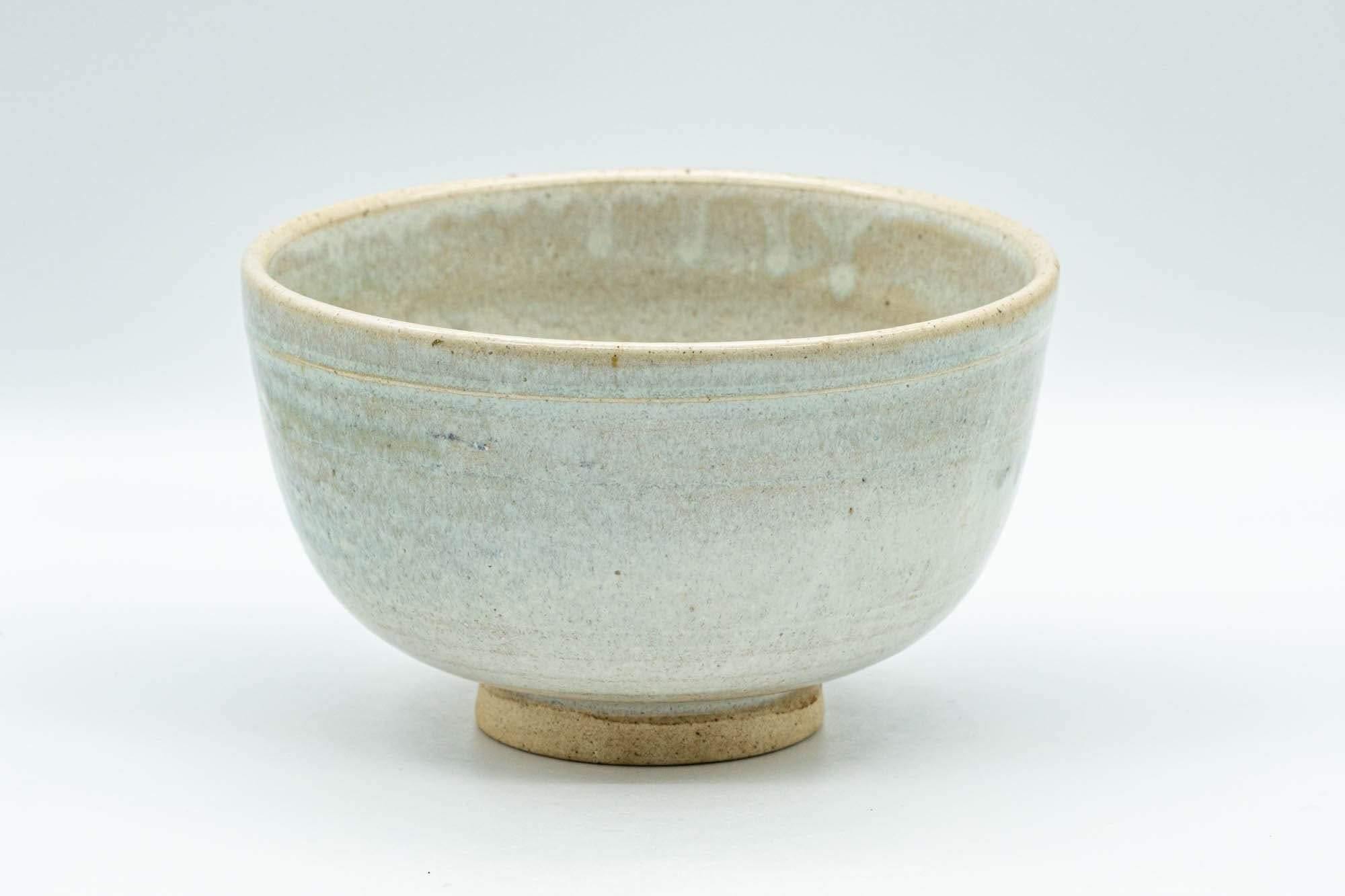 Japanese Matcha Bowl - White Drip-Glazed Chawan - 400ml - Tezumi