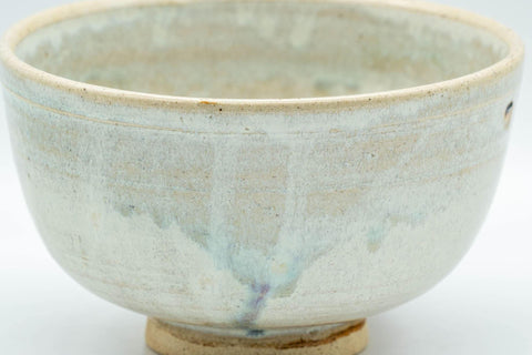 Japanese Matcha Bowl - White Drip-Glazed Chawan - 400ml - Tezumi