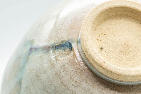 Japanese Matcha Bowl - White Drip-Glazed Chawan - 400ml - Tezumi