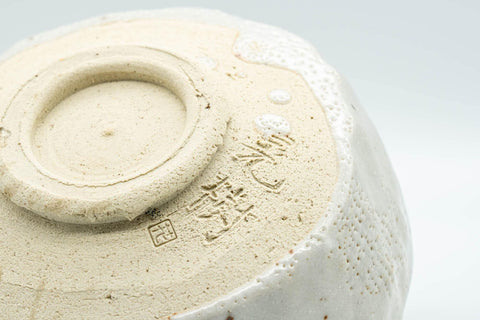Japanese Matcha Bowl - White Shino Glazed Wabi-Sabi Chawan - 300ml - Tezumi