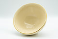 Japanese Matcha Bowl - Kyo-yaki Tenmoku-gata Chawan by Tezuka Kiriho - 250ml - top-down view into the crazed cream interior