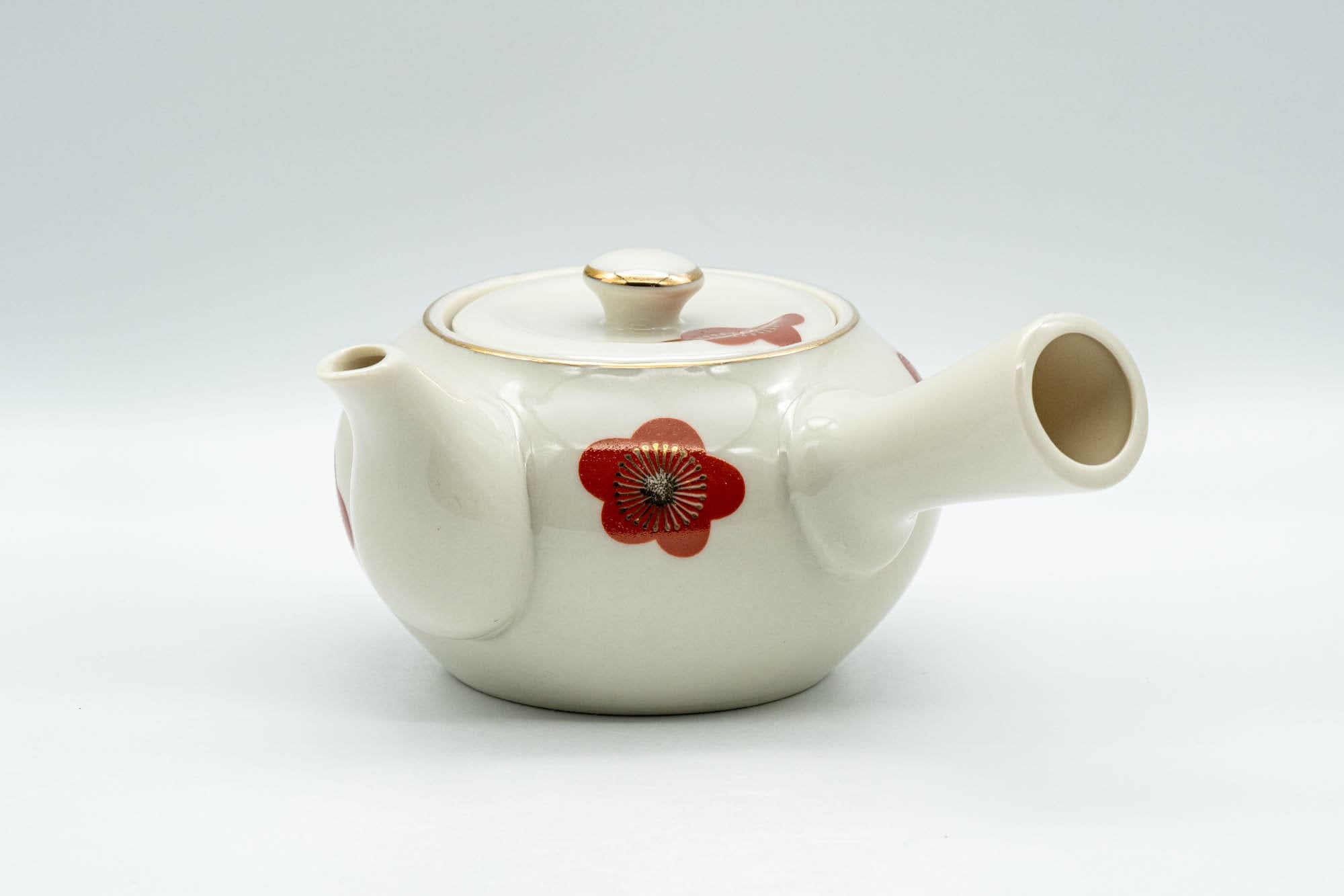 Japanese Kyusu - Floral Kutani-yaki Debeso Teapot - 275ml - Tezumi