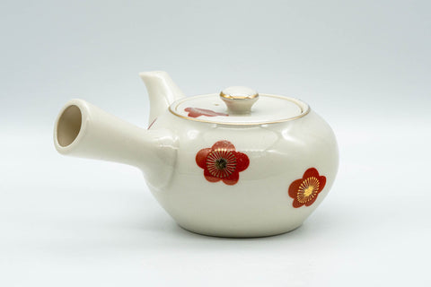 Japanese Kyusu - Floral Kutani-yaki Debeso Teapot - 275ml - Tezumi