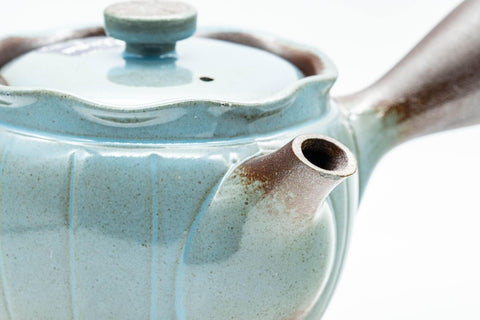 Japanese Kyusu - Teal Blue Glazed Banko-yaki Teapot - 300ml - Tezumi