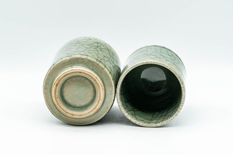 Japanese Teacups - Pair of Meoto Obori Soma-yaki Yunomi