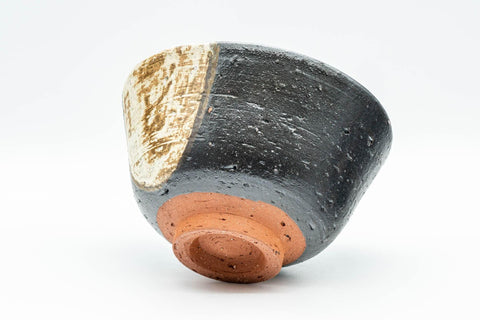 Japanese Matcha Bowl - Beige and Black Ido-gata Stoneware Chawan - 400ml - Tezumi