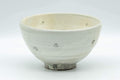 Tezumi — Japanese Matcha Bowl - Sugi-nari Chrysanthemums White Chawan- 400ml — front view from another angle