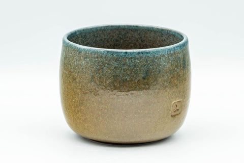 Japanese Matcha Bowl - Beige and Blue Crazed Glaze Chawan - 350ml - Tezumi