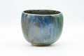 Japanese Matcha Bowl - Blue Drip-Glazed Tsutsu-gata Chawan - 600ml - Tezumi