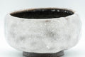 Japanese Matcha Bowl - Snowy Wabi-Sabi Hantsutsu-gata Chawan - 300ml - wide view of the textured snowy white exterior glaze
