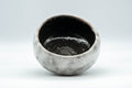 Japanese Matcha Bowl - Snowy Wabi-Sabi Hantsutsu-gata Chawan - 300ml - view into the dark interior from above