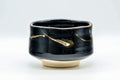 Tezumi — Japanese Matcha Bowl - Jet Black Hantsutsu-gata Chawan - 450ml — front view from another angle