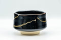 Tezumi — Japanese Matcha Bowl - Jet Black Hantsutsu-gata Chawan - 450ml — front view