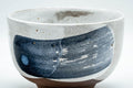 Japanese Matcha Bowl - Blue Hakeme and Grey Glazed Chawan - 350ml - Tezumi