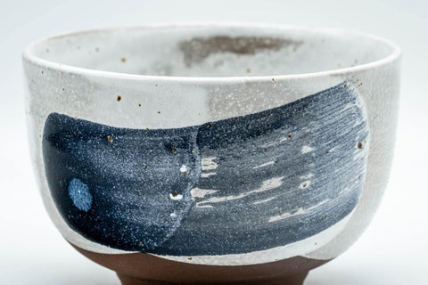 Japanese Matcha Bowl - Blue Hakeme and Grey Glazed Chawan - 350ml - Tezumi