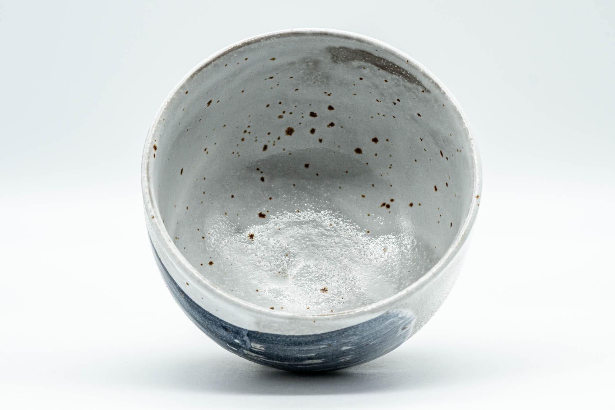 Japanese Matcha Bowl - Blue Hakeme and Grey Glazed Chawan - 350ml - Tezumi