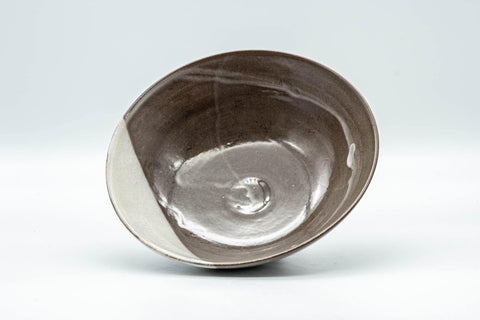 Tezumi — Japanese Matcha Bowl - Floral White Glazed Summer Chawan - 150ml — three-quarter view