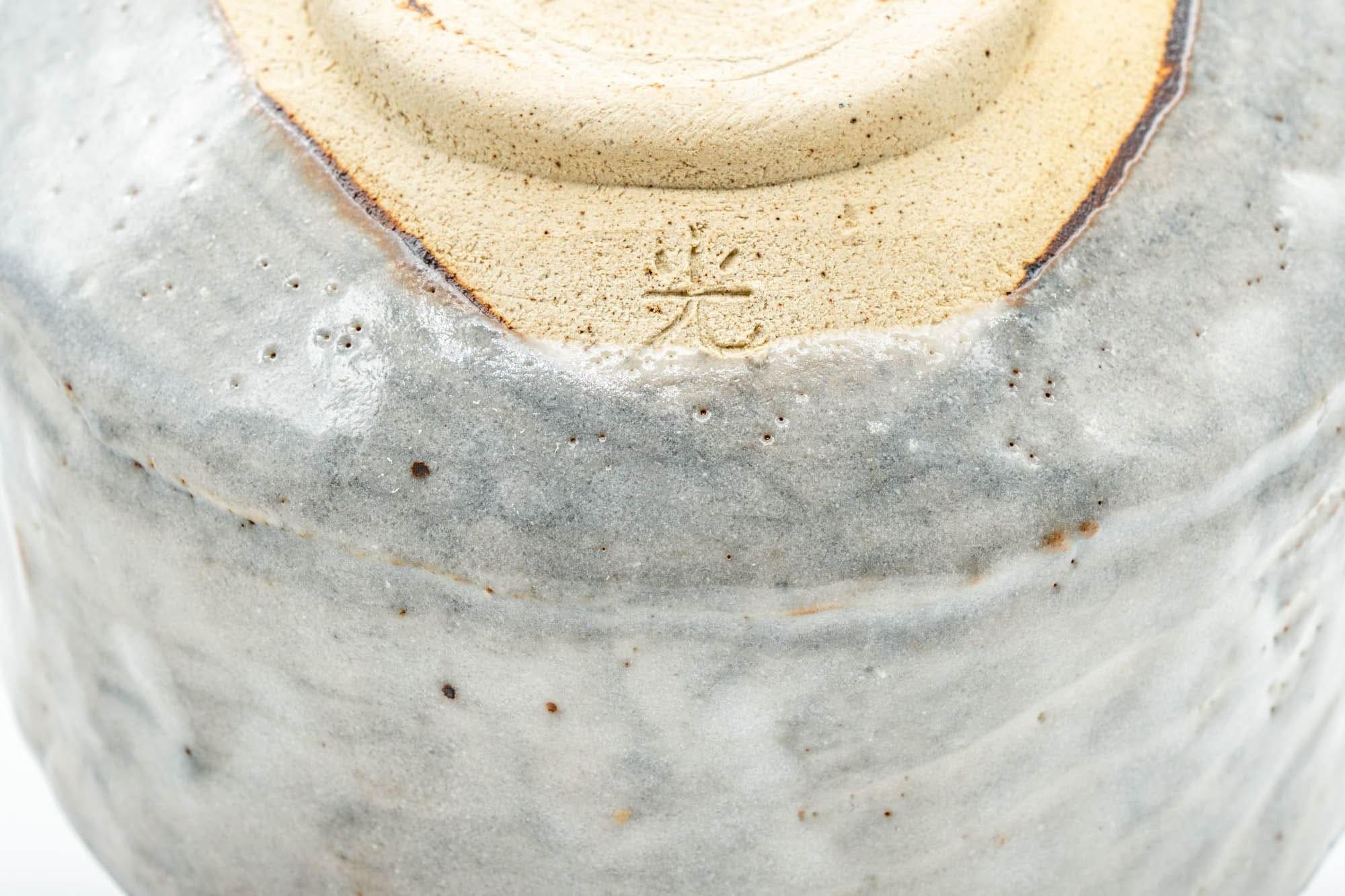 Japanese Matcha Bowl - Grey Drip-Glazed Hantsutsu-gata Chawan - 500ml - Tezumi