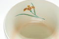 Japanese Matcha Bowl - Floral Kyo-yaki Chawan - 400ml - side view showing the painted white flower