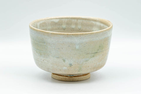 Japanese Matcha Bowl - White Drip-Glazed Hantsutsu-gata Chawan - 400ml - Tezumi