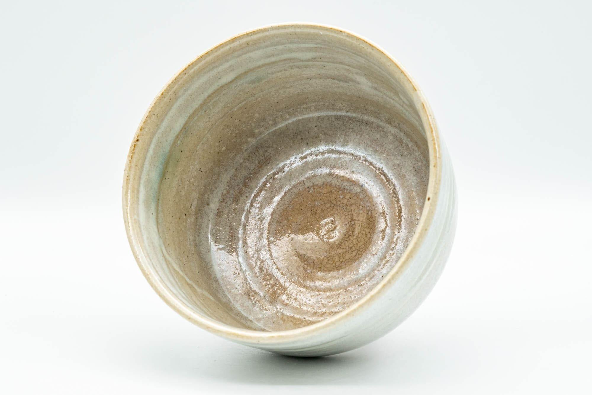 Japanese Matcha Bowl - White Drip-Glazed Hantsutsu-gata Chawan - 400ml - Tezumi