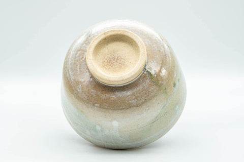 Japanese Matcha Bowl - White Drip-Glazed Hantsutsu-gata Chawan - 400ml - Tezumi