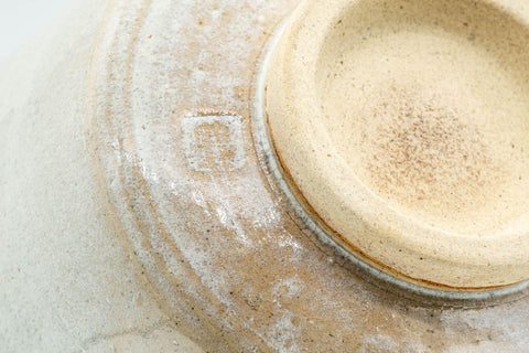 Japanese Matcha Bowl - White Drip-Glazed Hantsutsu-gata Chawan - 400ml - Tezumi