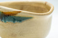 Tezumi — Japanese Katakuchi - Beige and Blue Drip-Glazed Water Cooler - 250ml — closeup of the glaze