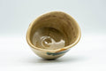 Tezumi — Japanese Katakuchi - Beige and Blue Drip-Glazed Water Cooler - 250ml — tipped to show the interior