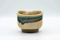Tezumi — Japanese Katakuchi - Beige and Blue Drip-Glazed Water Cooler - 250ml — front view from another angle