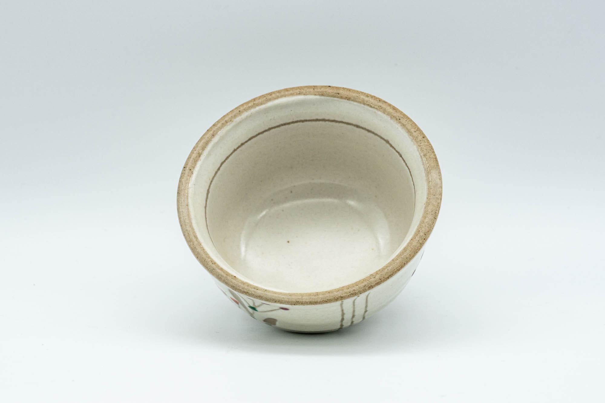 Japanese Teacup - Floral White Glazed Guinomi - 50ml