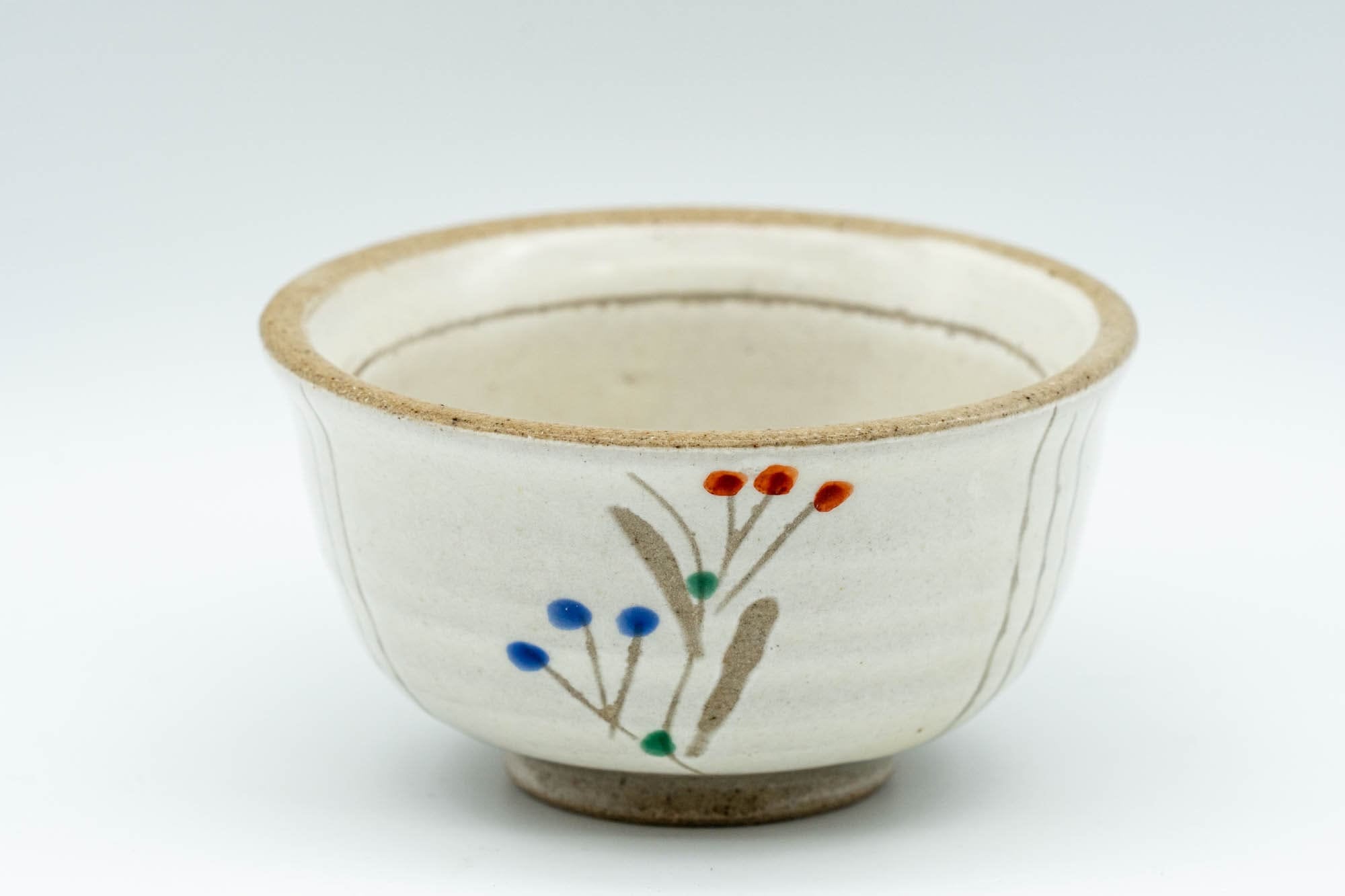 Japanese Teacup - Floral White Glazed Guinomi - 50ml